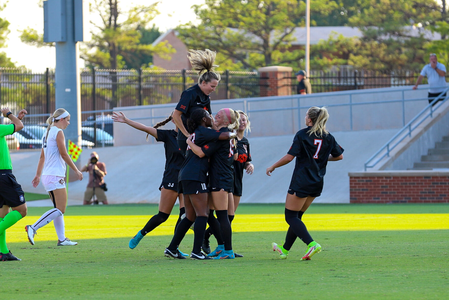 Hugging after Goal OSU vs UCO